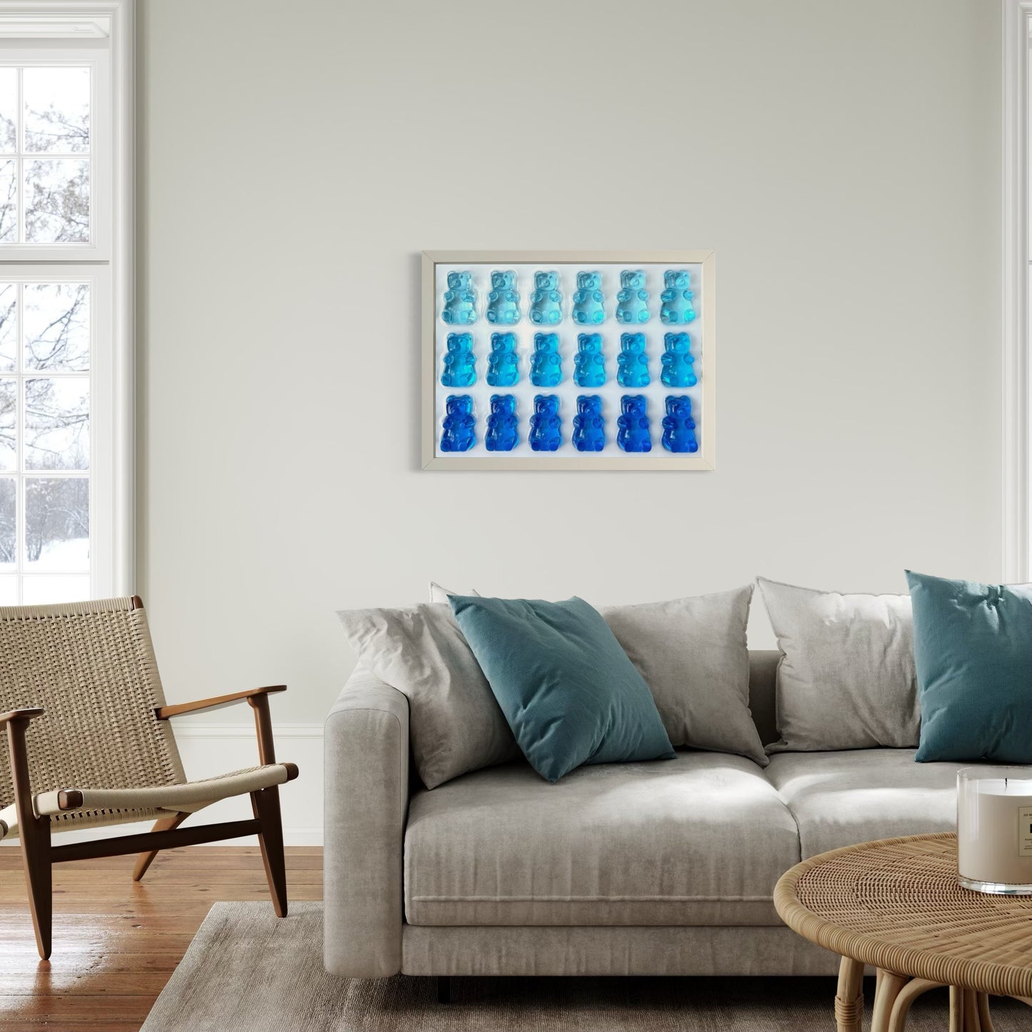 Quadro Orsetti - Triple Blue Shadow Bears
