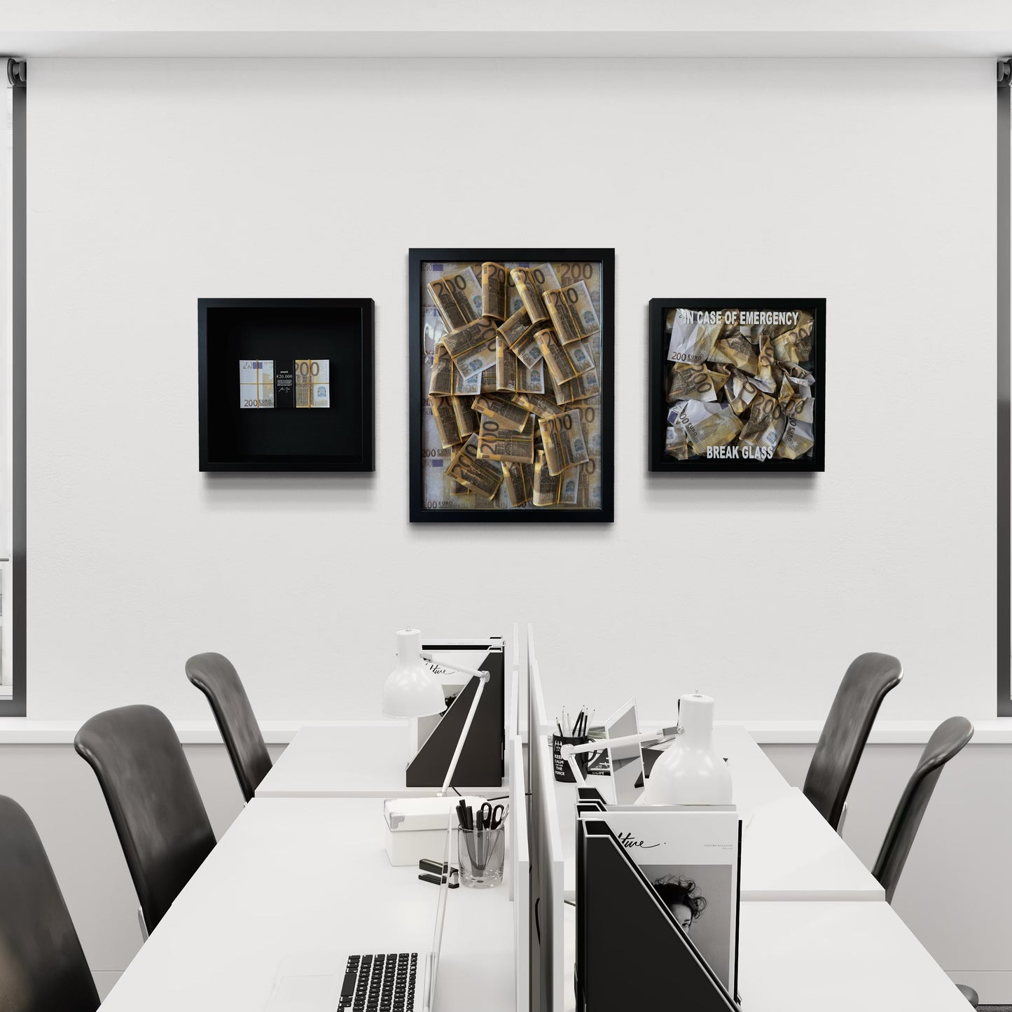 Paket mit 3 Gemälden – Money Art Series 200 €