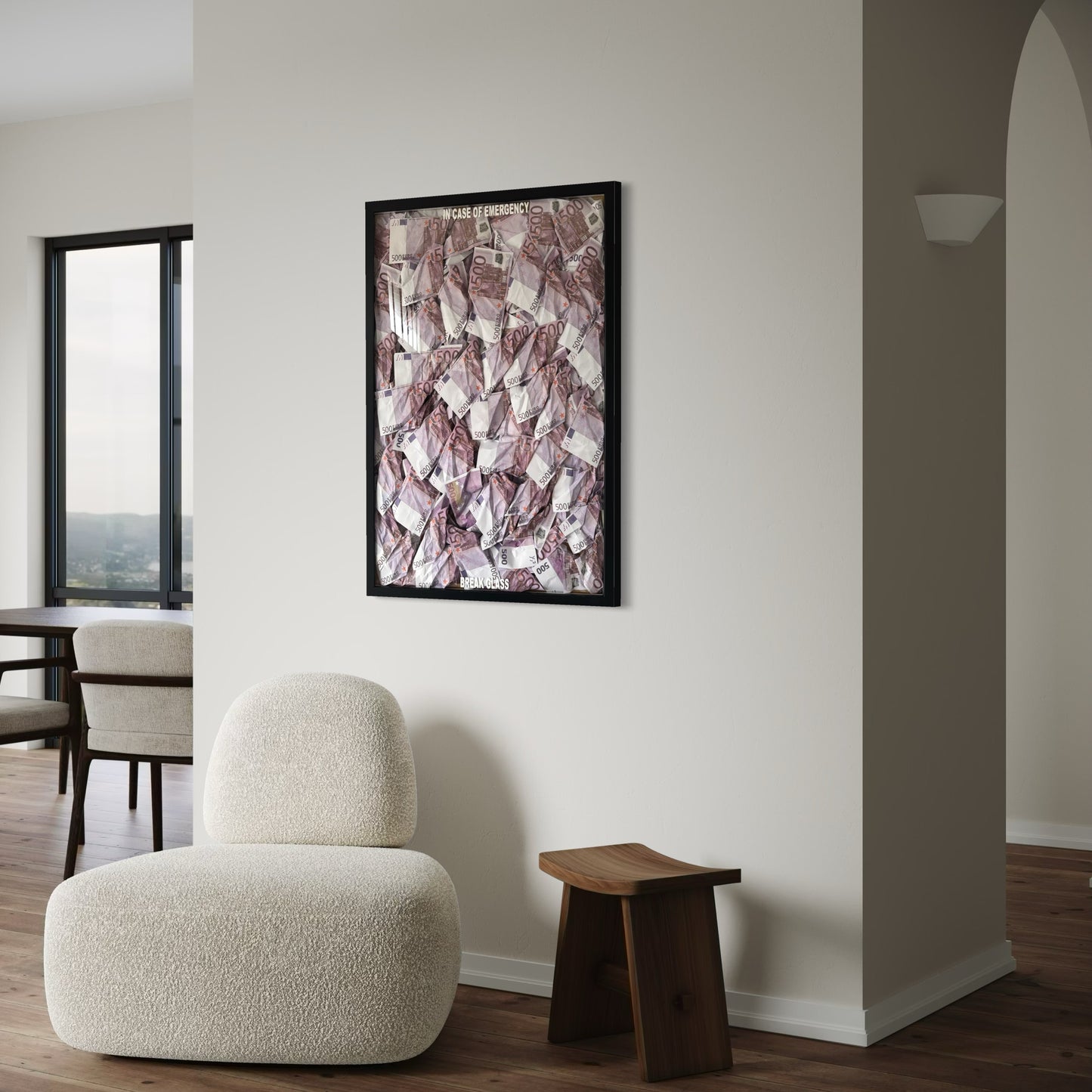 Quadro Money 500€ - In Case of Emergency - 2 colori disponibili