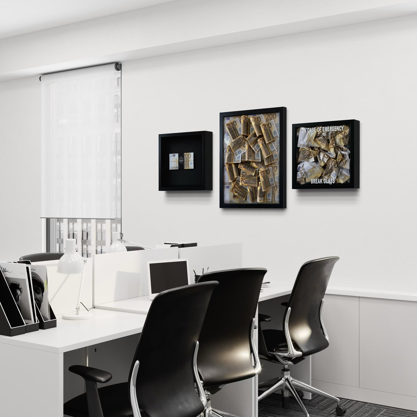 Paket mit 3 Gemälden – Money Art Series 200 €