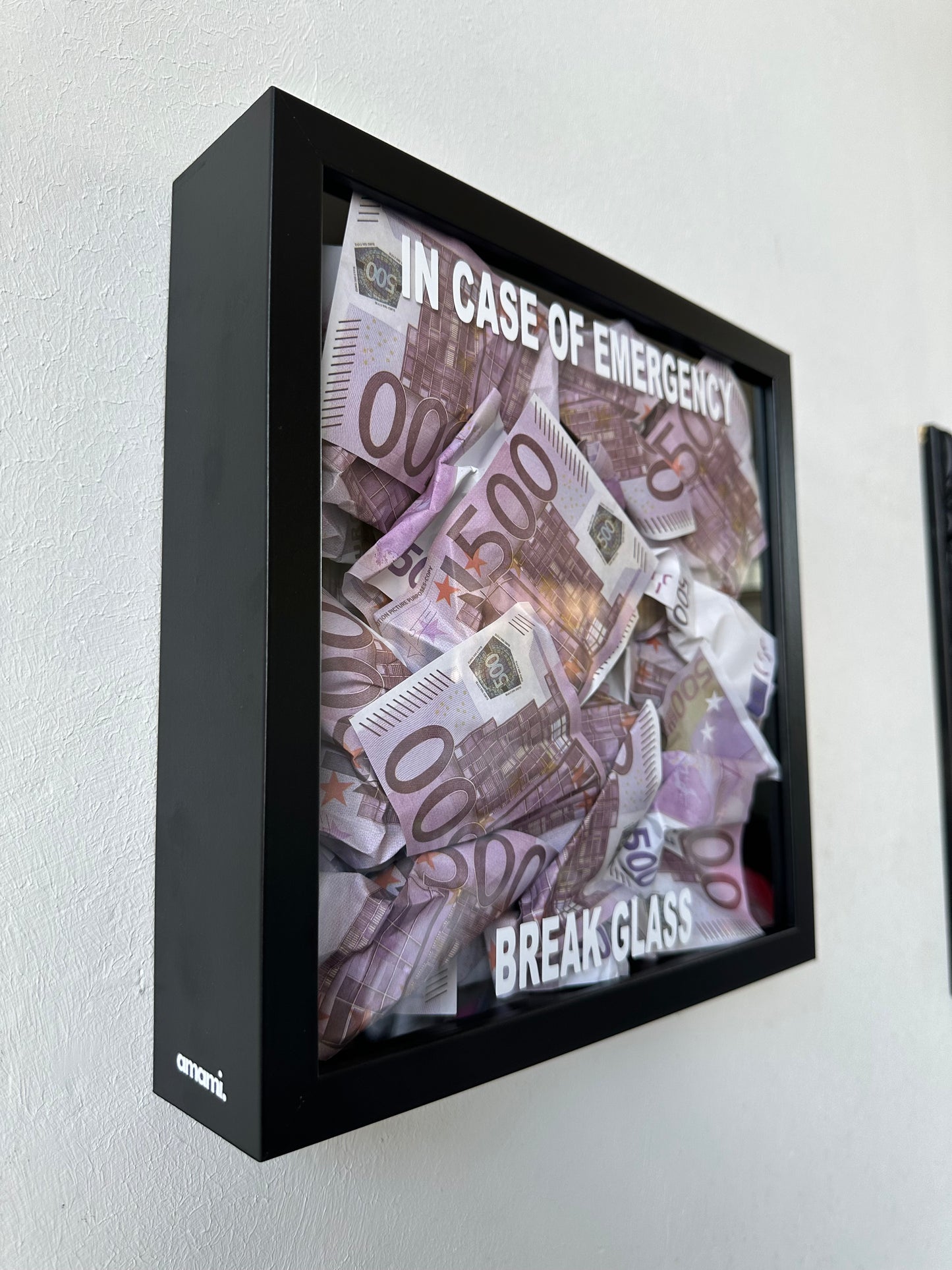 Quadro Money 500€ - In Case of Emergency - 2 colori disponibili