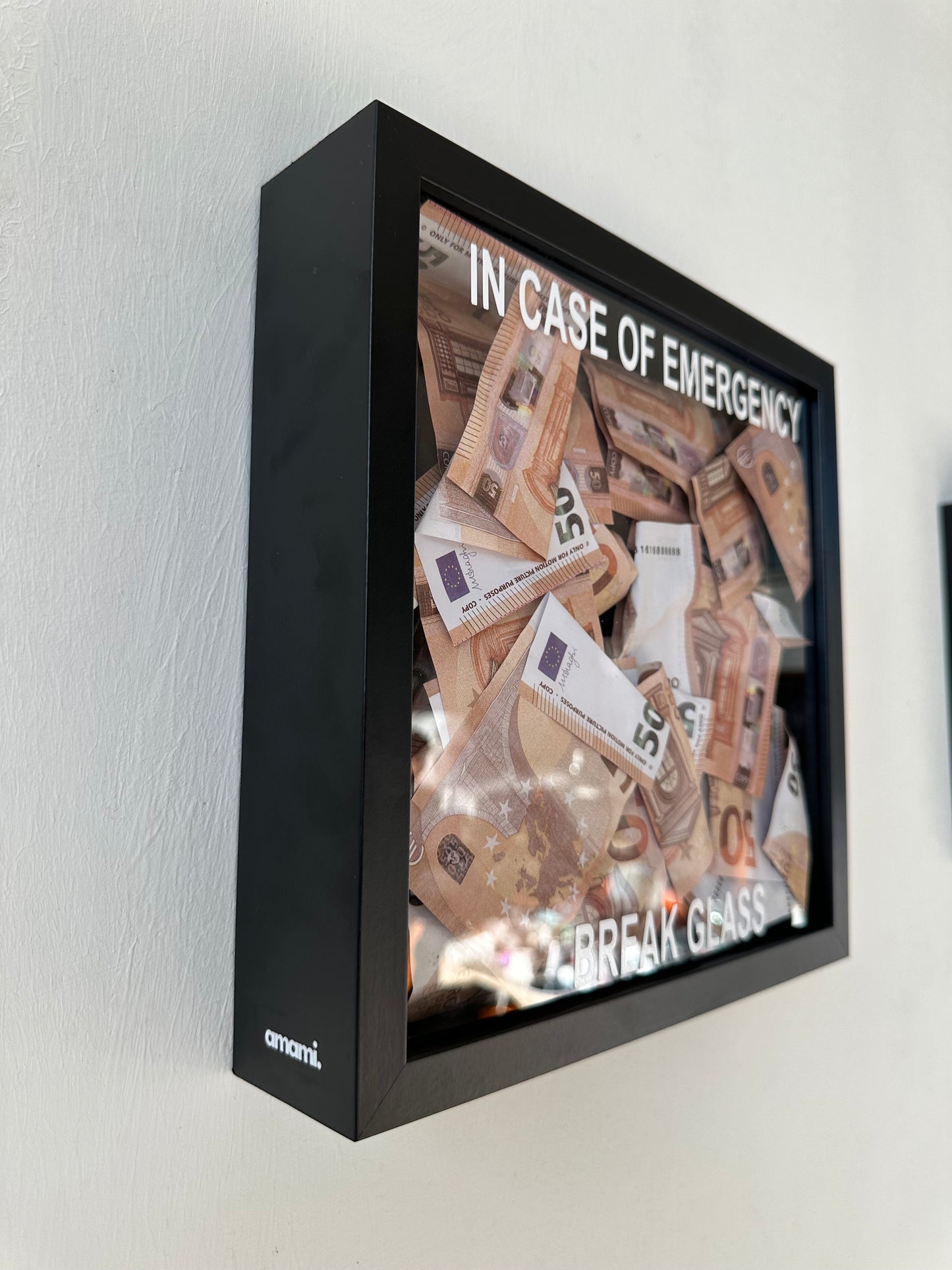 Quadro Money 50€ - In Case of Emergency - 3 colori disponibili