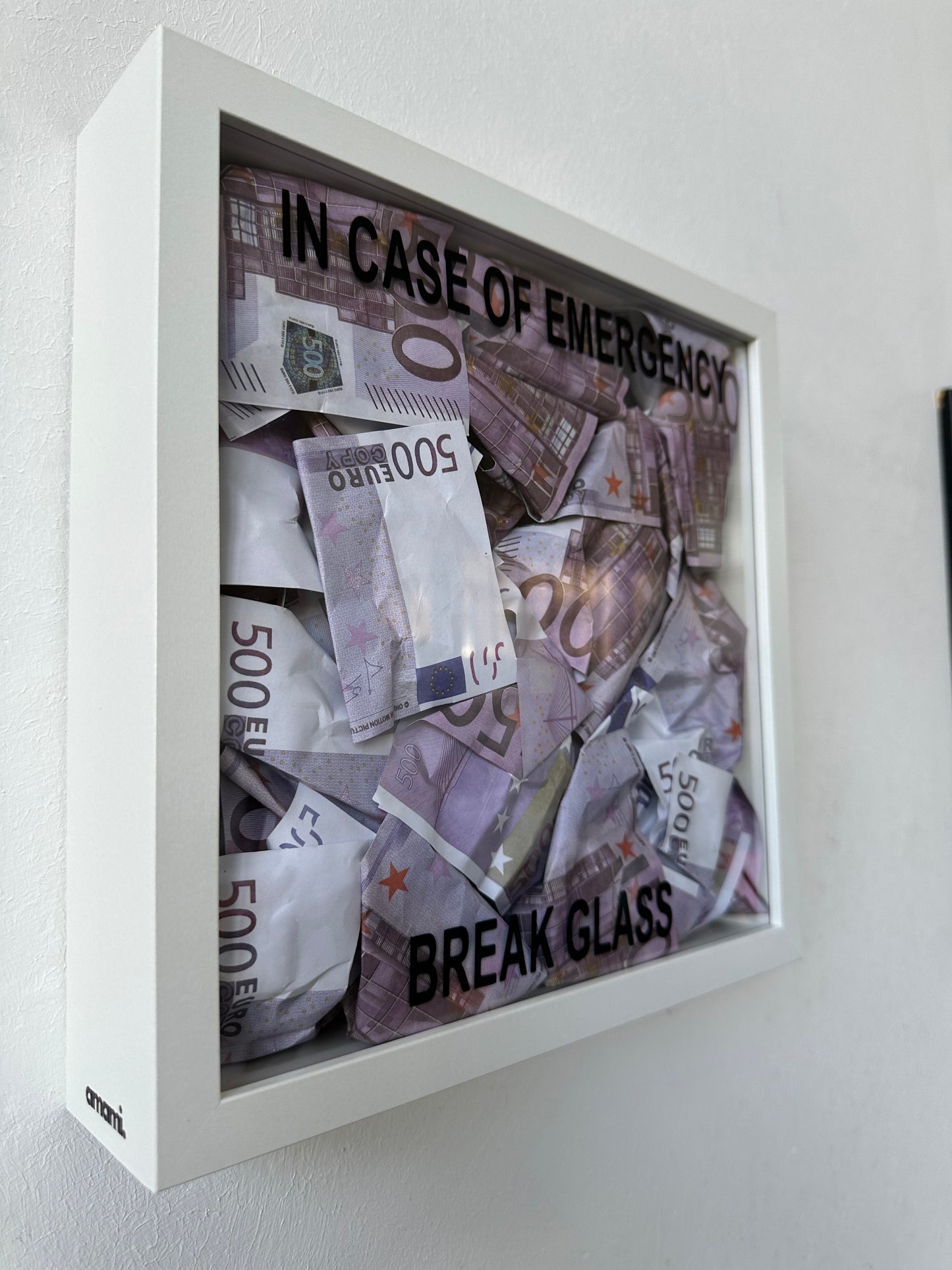 Quadro Money 500€ - In Case of Emergency - 2 colori disponibili