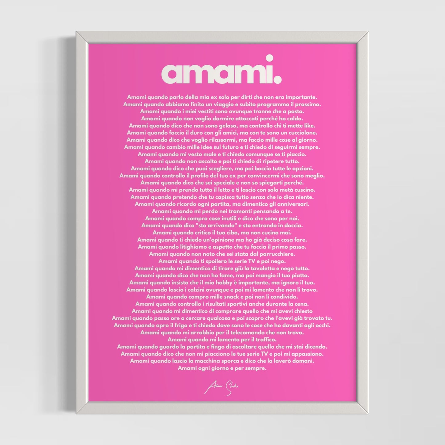 "Amami" - Manifesto dell'Amore Imperfetto PER LEI