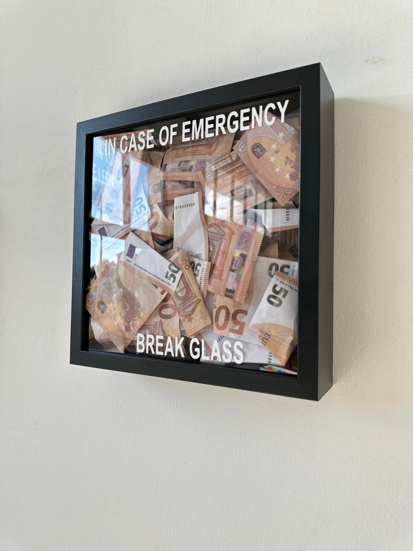 Quadro Money 50€ - In Case of Emergency - 3 colori disponibili