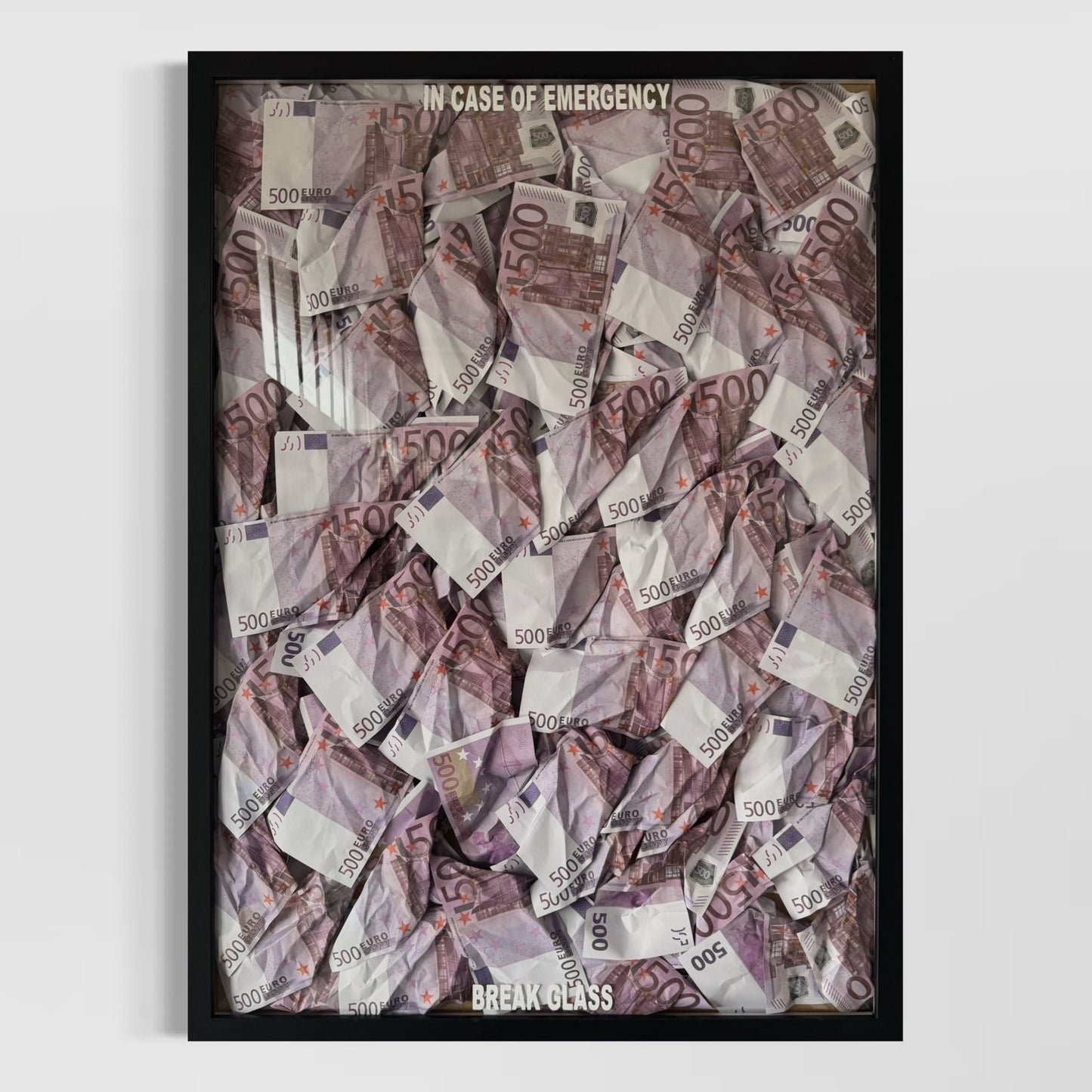 Quadro Money 500€ - In Case of Emergency - 2 colori disponibili