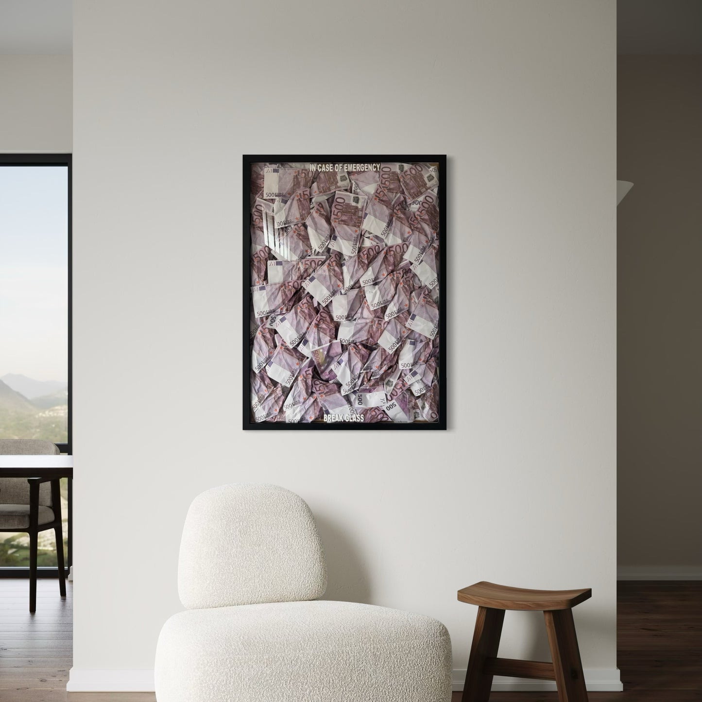 Quadro Money 500€ - In Case of Emergency - 2 colori disponibili