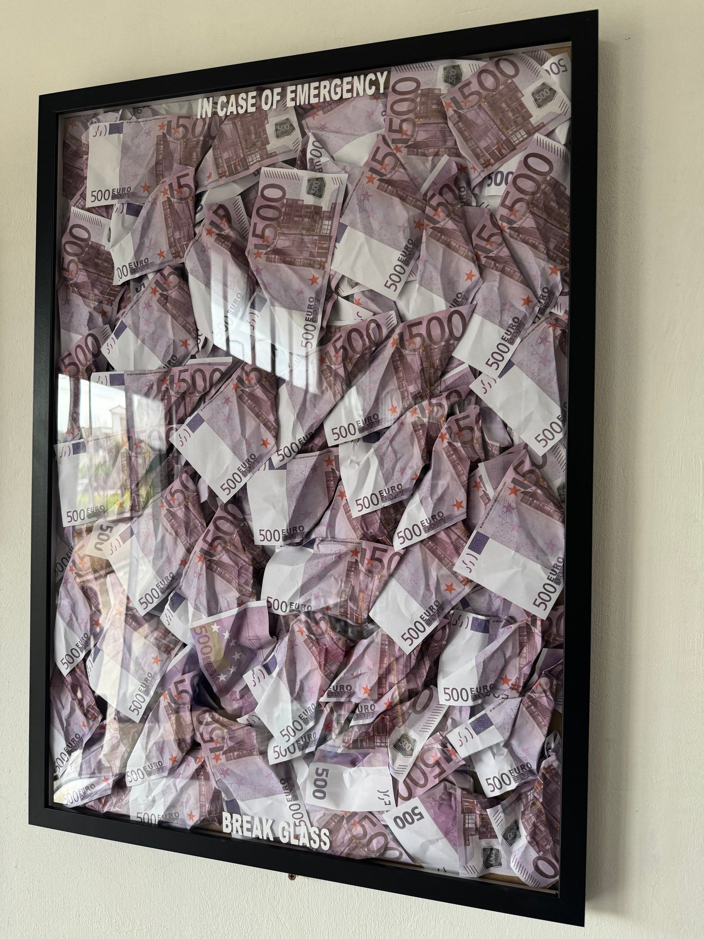 Quadro Money 500€ - In Case of Emergency - 2 colori disponibili