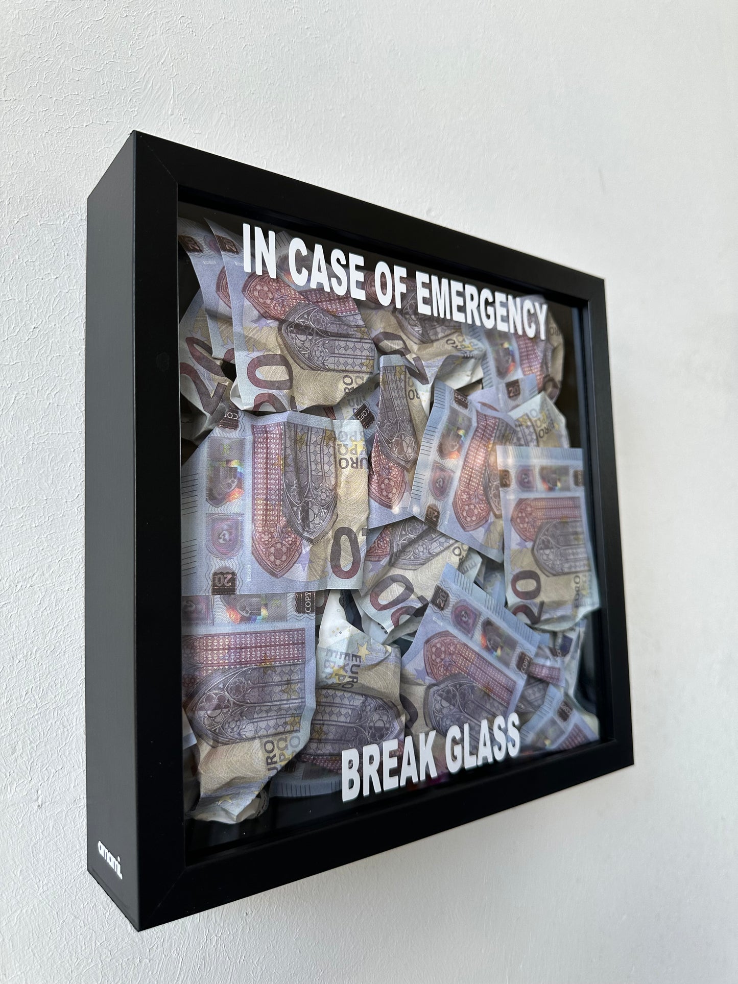 Quadro Money 20€ - In Case of Emergency - 2 colori disponibili