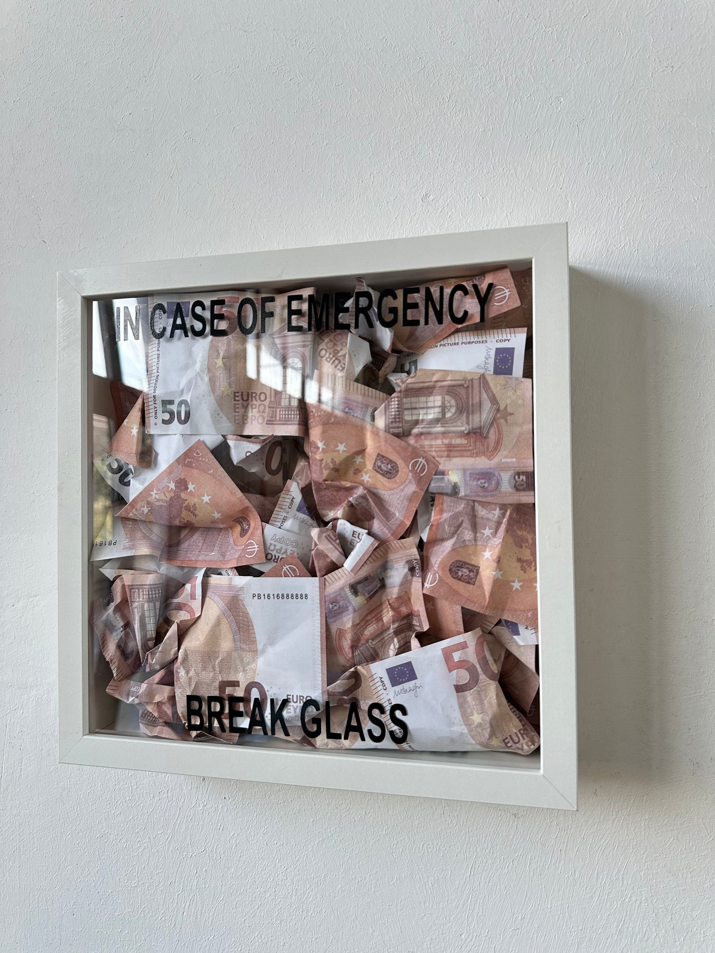 Quadro Money 50€ - In Case of Emergency - 3 colori disponibili