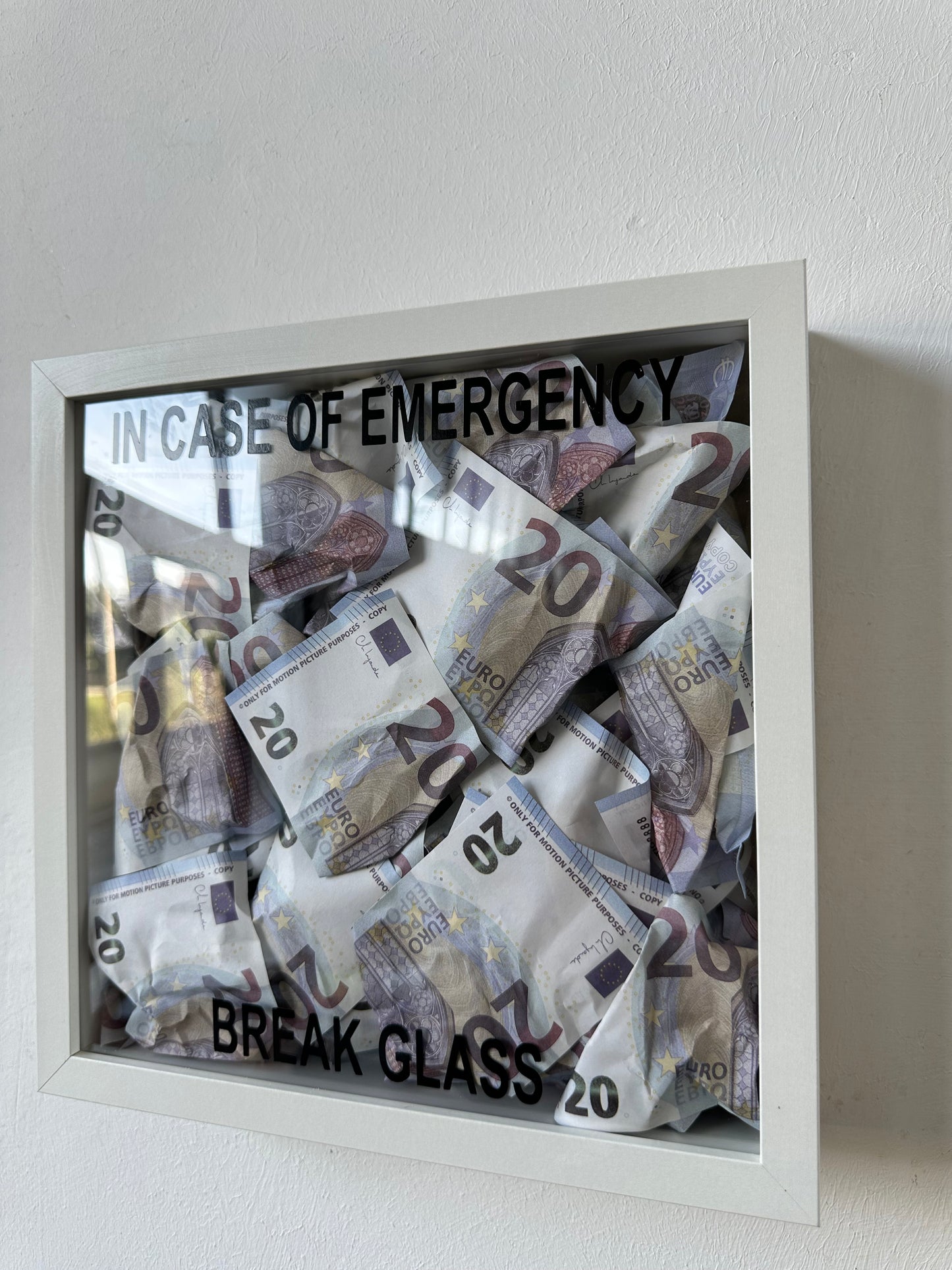 Quadro Money 20€ - In Case of Emergency - 2 colori disponibili