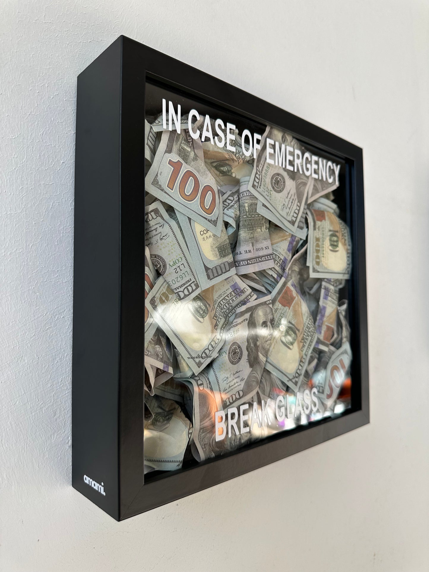 Quadro Money 100$ - In Case of Emergency - 2 colori disponibili - Gift