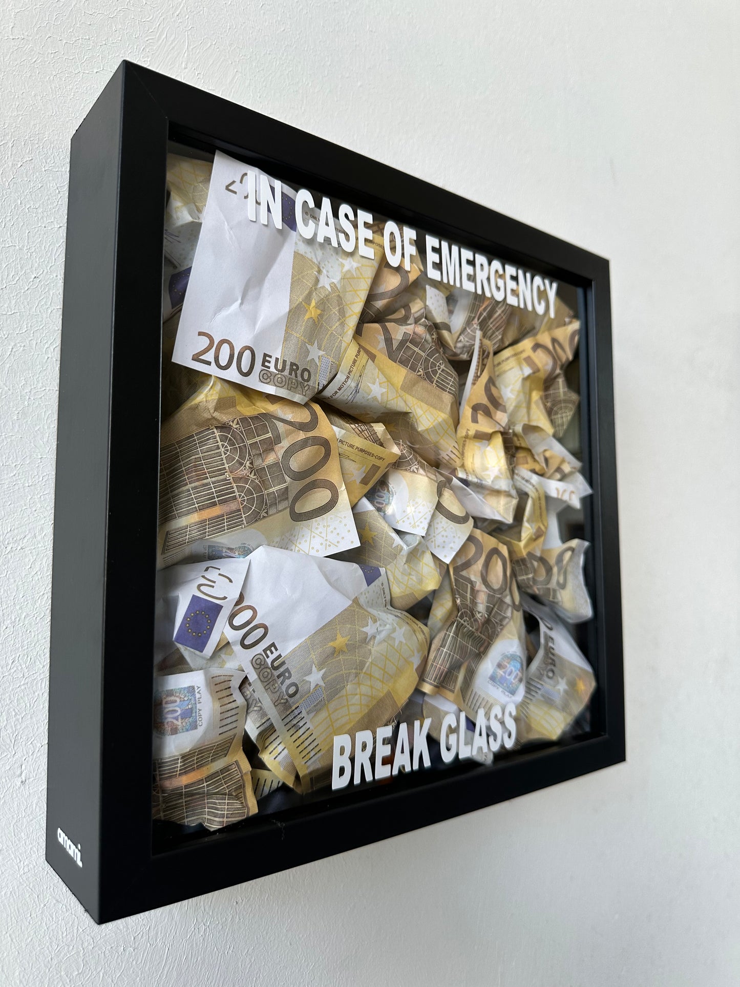 Quadro Money 200€ - In Case of Emergency - 2 colori disponibili