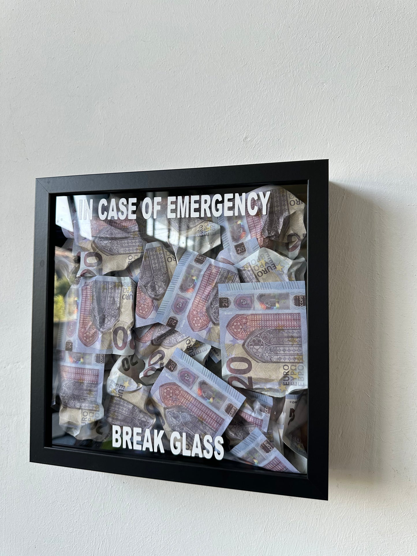 Quadro Money 20€ - In Case of Emergency - 2 colori disponibili