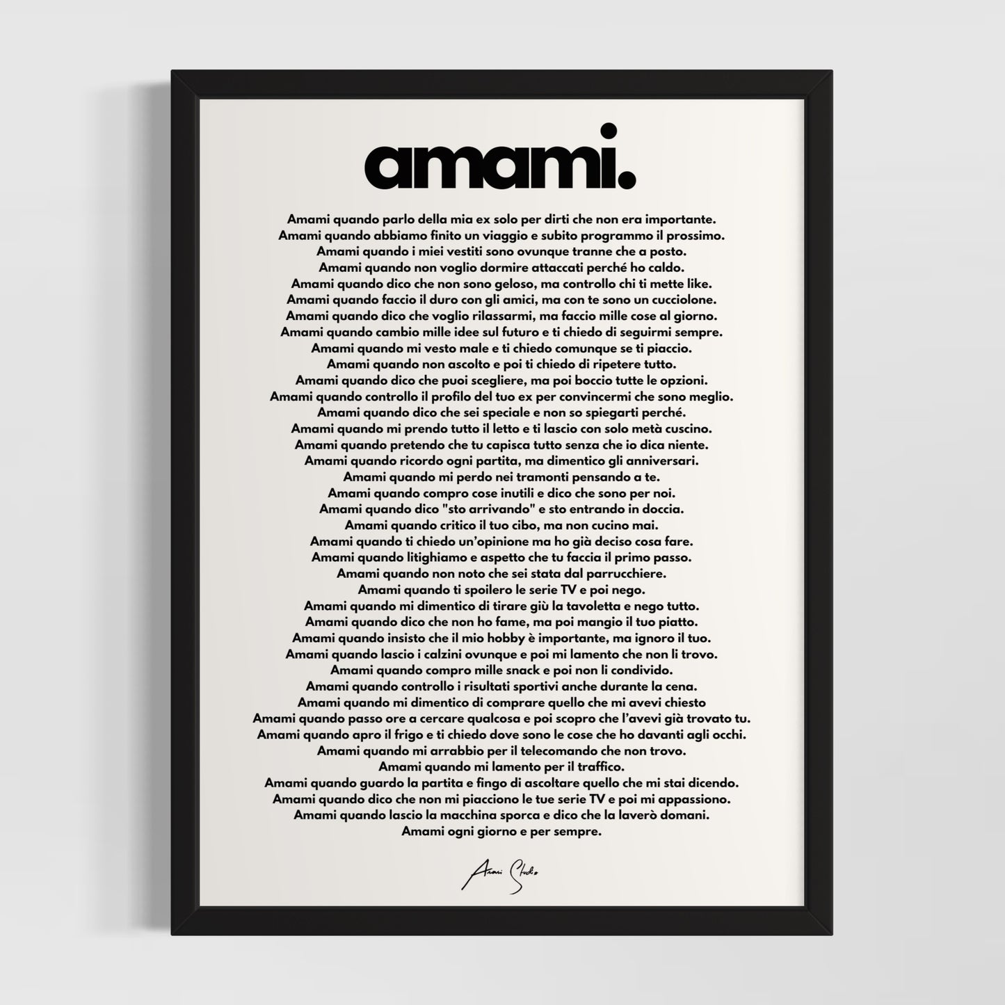 "Amami" - Manifesto dell'Amore Imperfetto PER LEI