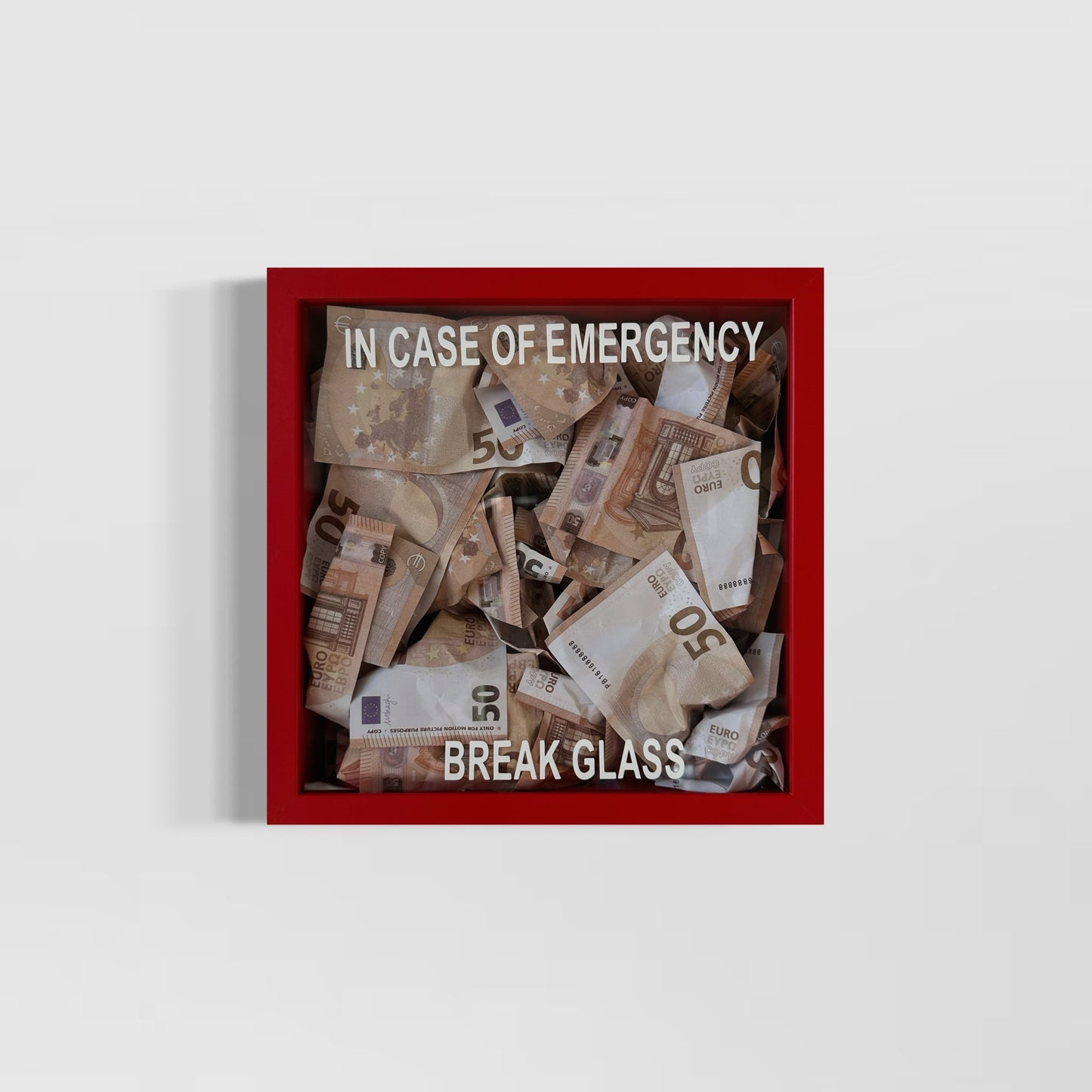 Quadro Money 50€ - In Case of Emergency - 3 colori disponibili