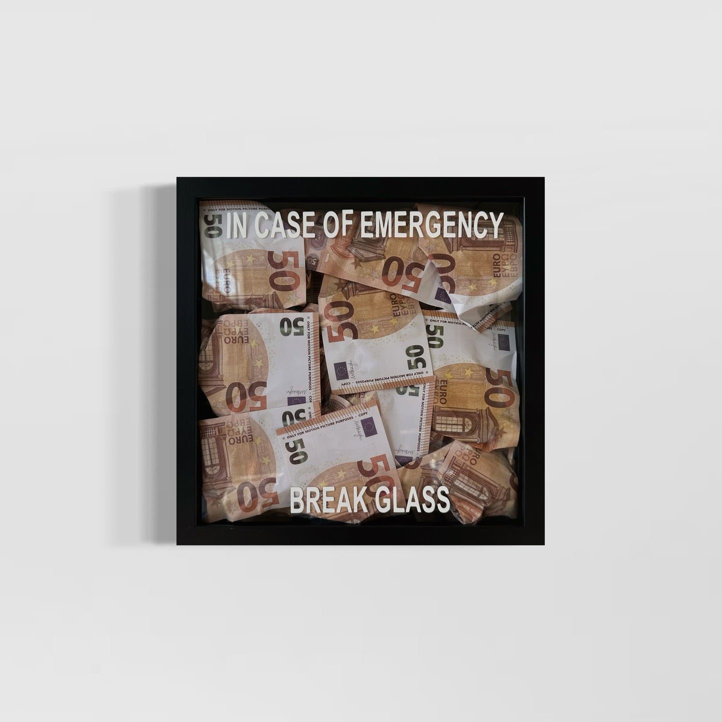 Quadro Money 50€ - In Case of Emergency - 3 colori disponibili