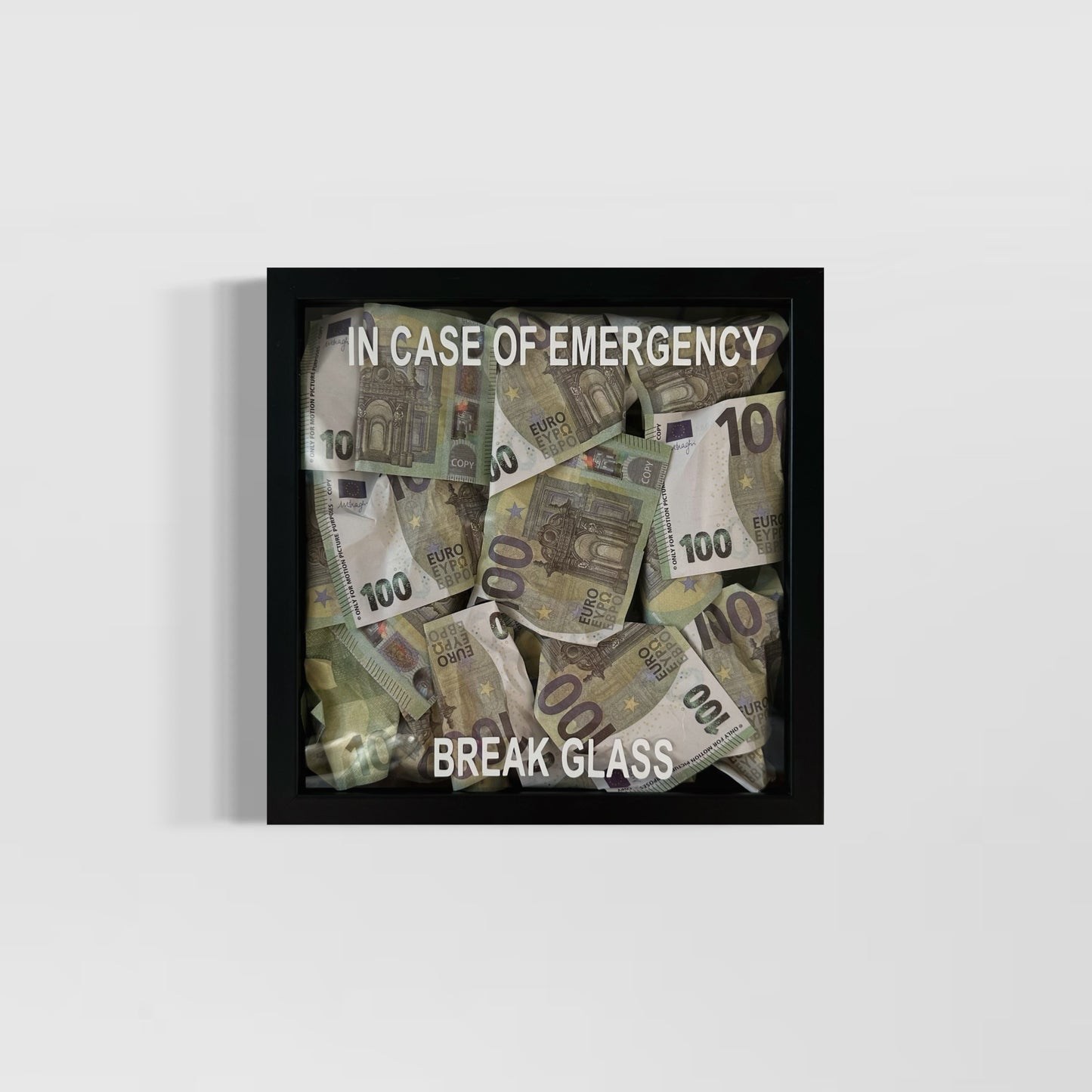 Quadro Money 100€ - In Case of Emergency - 2 colori disponibili