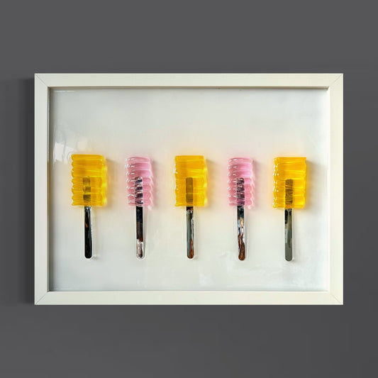 Quadro Cartoon Popsicle - Pink & Yellow